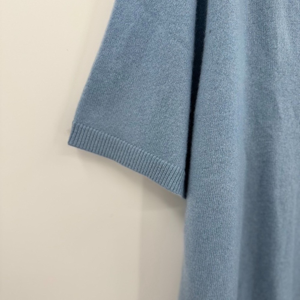 The Commons Johnny 100% Cashmere Collared Polo Sweater Short Sleeve Quiet Luxury - Picture 4 of 8